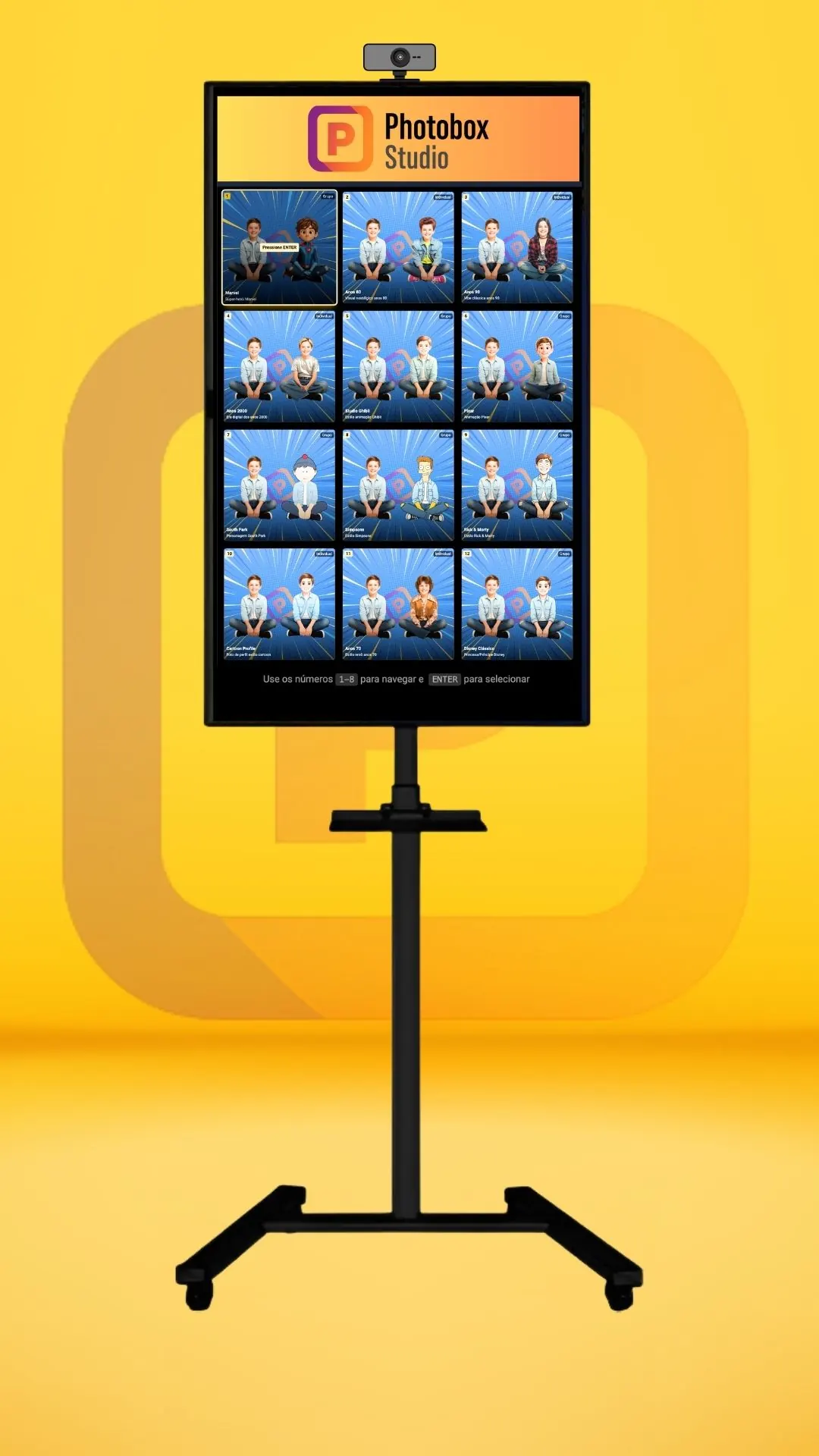 Setup do PhotoBox em TV para festas e eventos corporativos